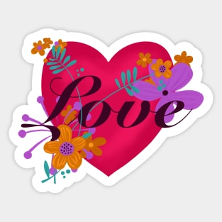 Love and flowers Sticker